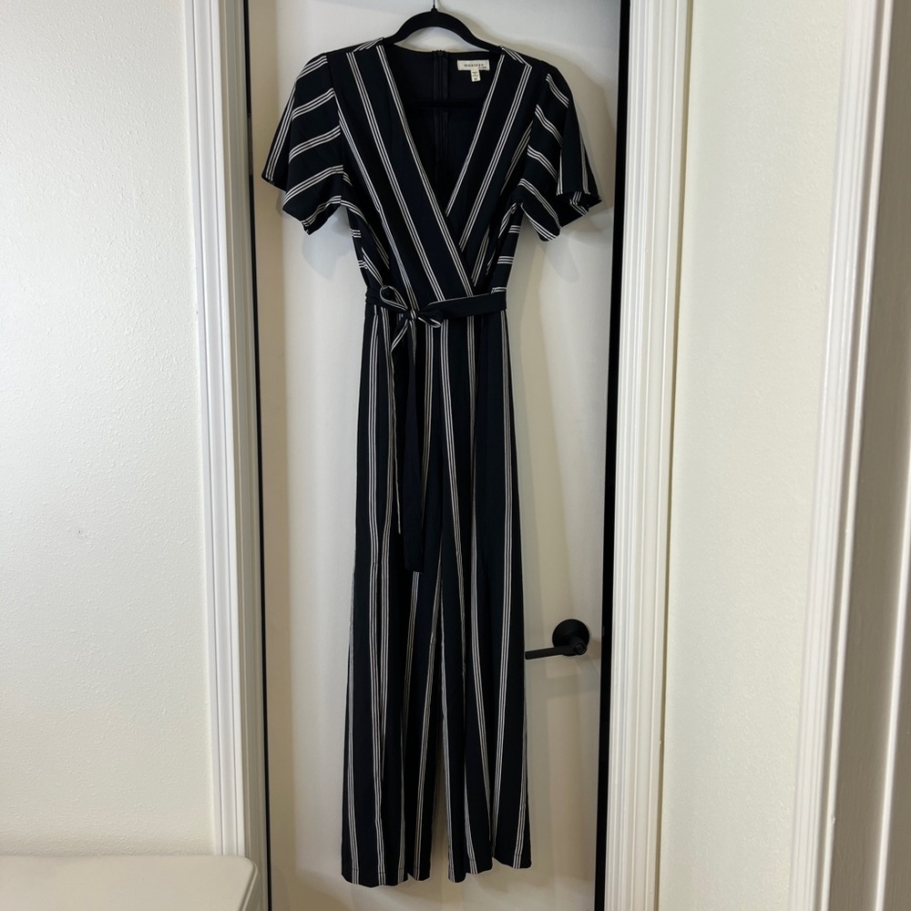 Black & White Stripped Jumpsuit - size M